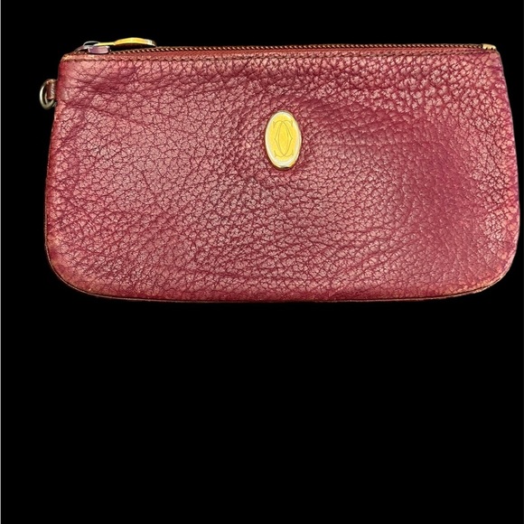 Cartier Must Line Burgundy Leather Coin Purse with Gold Hardware - Picture 9 of 10